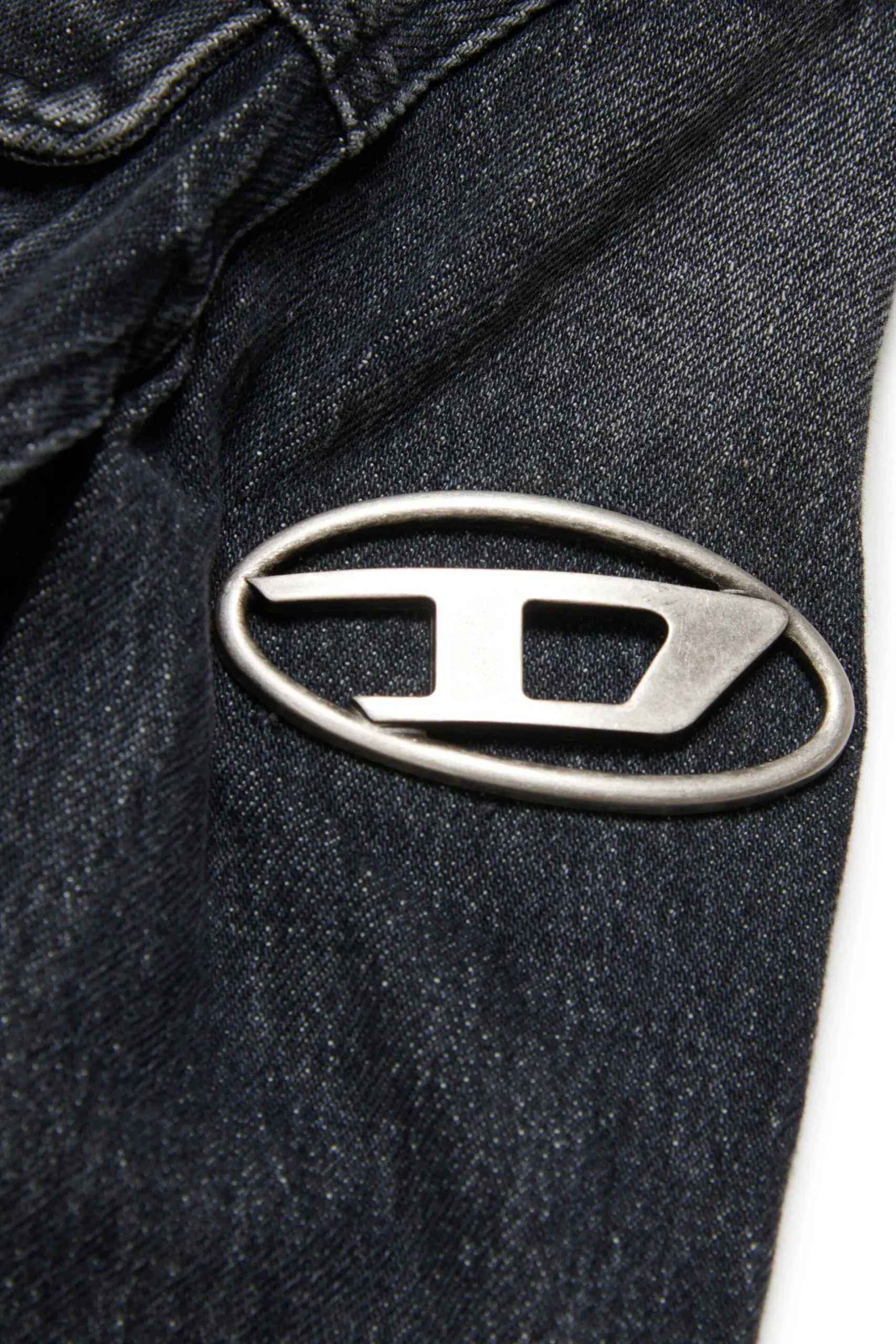 DIESEL Giacca cropped in denim nero | Bambino Giacche E Cappotti | Denim-Mania