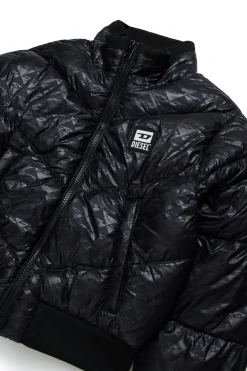 DIESEL Giacca imbottita bomber con stampa allover e patch | Giacche E Cappotti