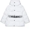 DSQUARED2 Giacca imbottita lunga con cintura logata | Giacche E Cappotti