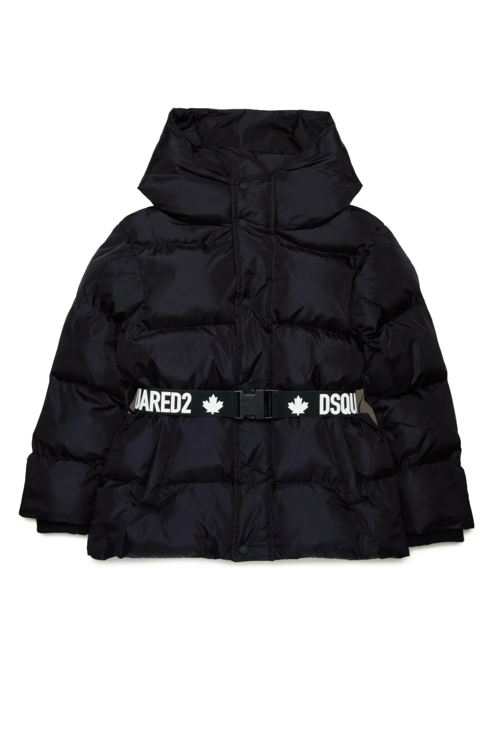 DSQUARED2 Giacca imbottita lunga con cintura logata | Giacche E Cappotti