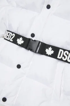 DSQUARED2 Giacca imbottita lunga con cintura logata | Giacche E Cappotti