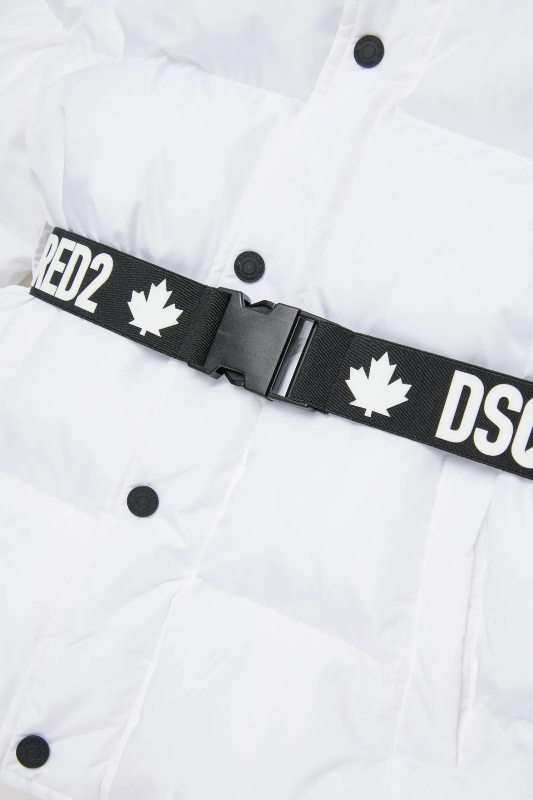 DSQUARED2 Giacca imbottita lunga con cintura logata | Giacche E Cappotti