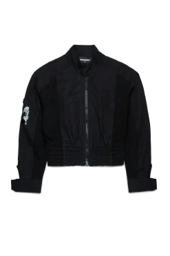 DSQUARED2 Giacca in cotone tecnico con logo | Bambino Giacche E Cappotti | Logomania