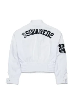 DSQUARED2 Giacca in cotone tecnico con logo | Bambino Giacche E Cappotti | Logomania