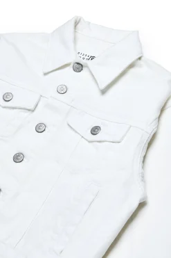 MM6 MAISON MARGIELA Giacca in denim bianco con logo | Bambino Giacche E Cappotti | Logomania