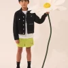 MM6 MAISON MARGIELA Giacca in denim bicolor con lettering | Bambino Giacche E Cappotti | Denim-Mania