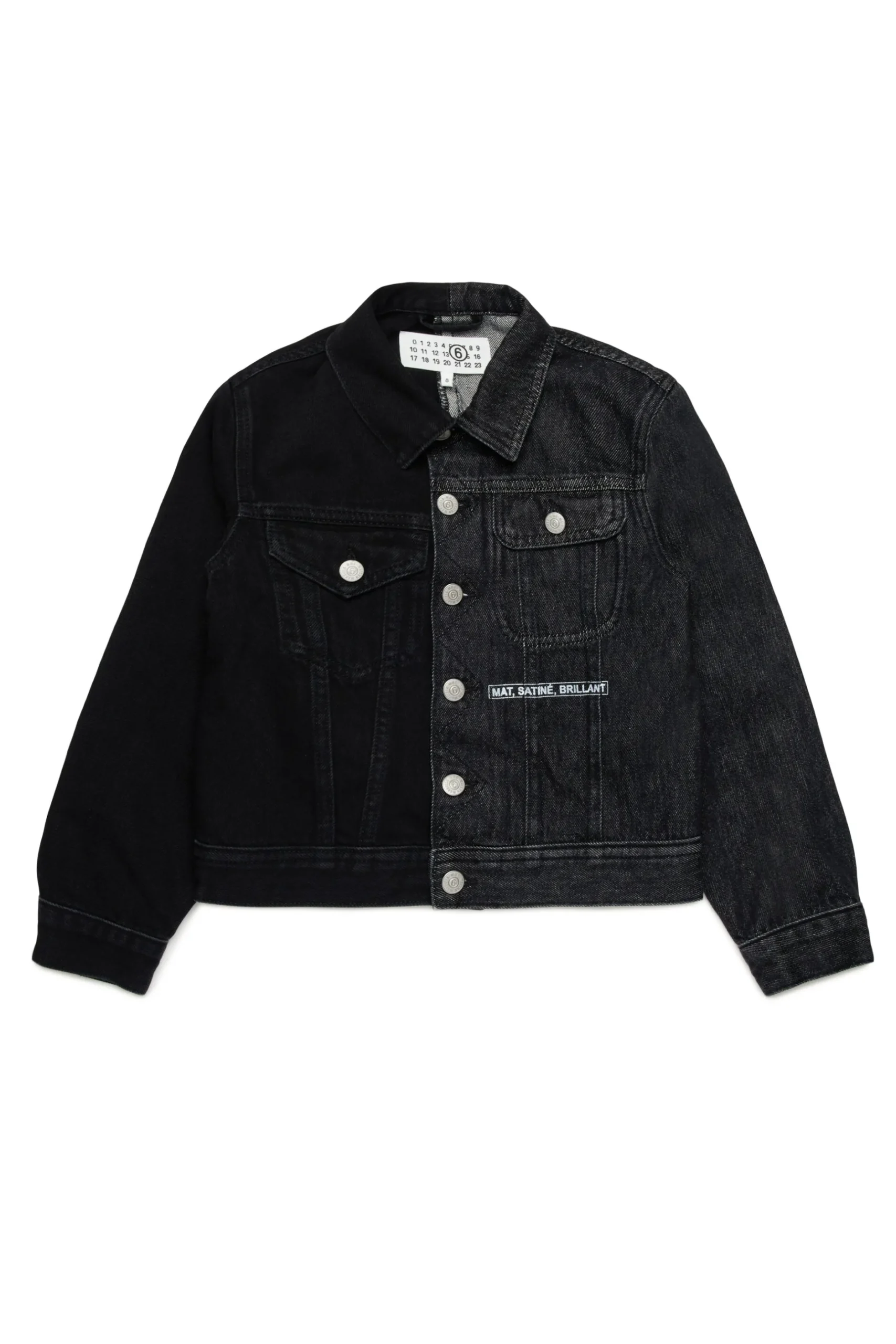 MM6 MAISON MARGIELA Giacca in denim bicolor con lettering | Bambino Giacche E Cappotti | Denim-Mania