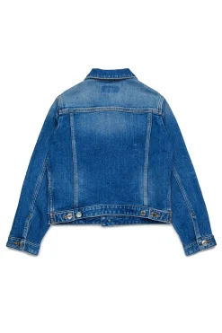 DSQUARED2 Giacca in denim blu medio con abrasioni | Bambino Giacche E Cappotti | Denim-Mania