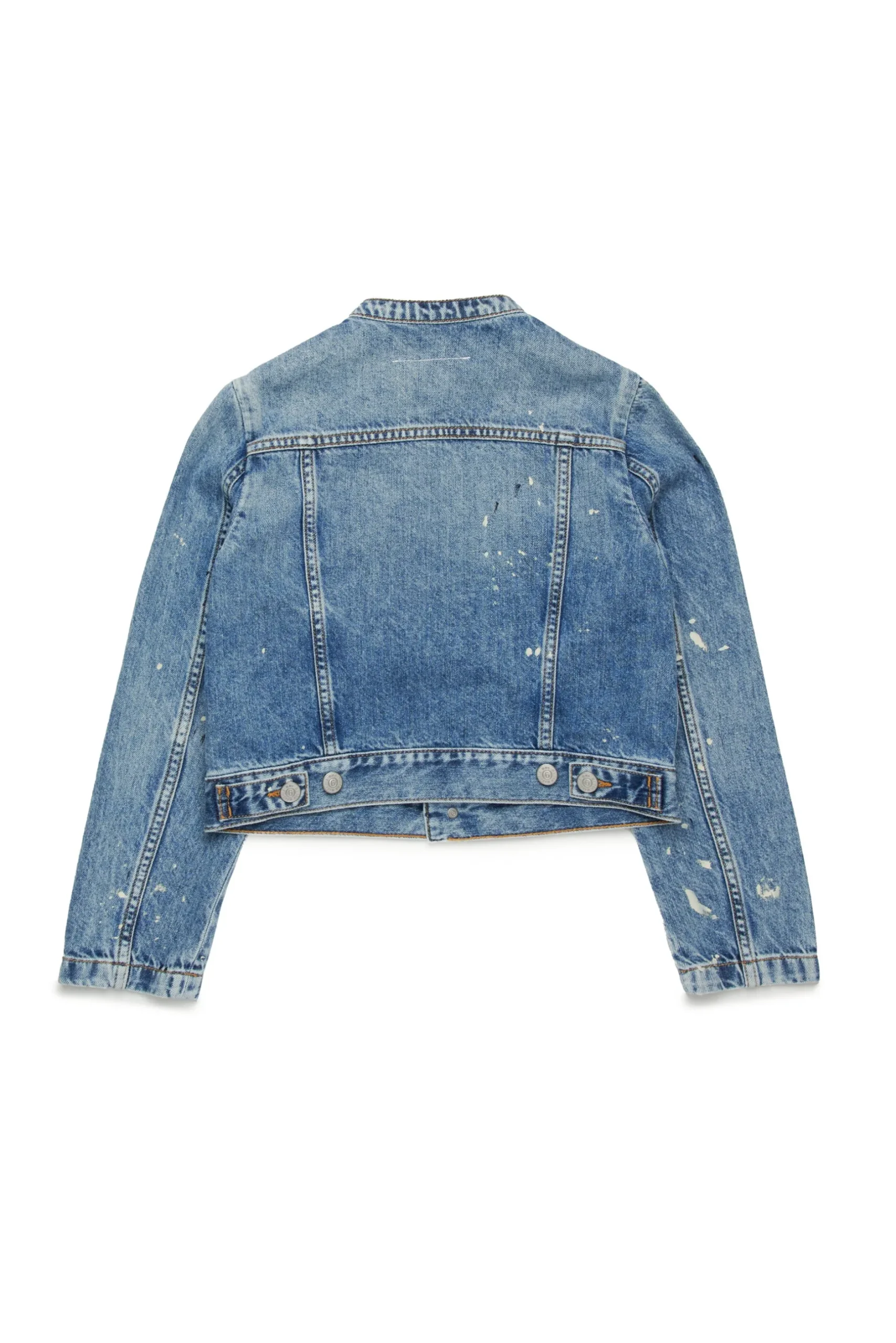 MM6 MAISON MARGIELA Giacca in denim blu sfumato con color spots | Bambino Denim-Mania | Denim-Mania