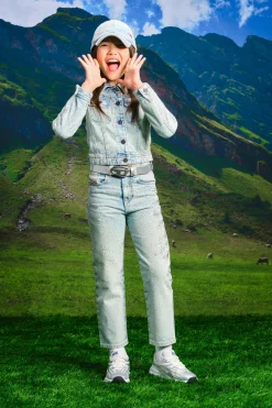 DIESEL Giacca in denim chiaro con microstones | Bambino Giacche E Cappotti | Denim-Mania