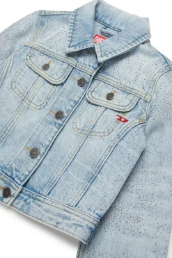 DIESEL Giacca in denim chiaro con microstones | Bambino Giacche E Cappotti | Denim-Mania