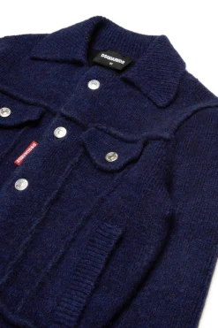DSQUARED2 Giacca in maglia effetto denim | Bambino Giacche E Cappotti | Giacche E Cappotti