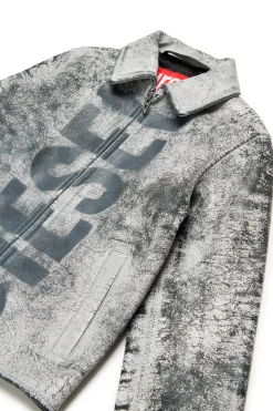 DIESEL Giacca in vera pelle effetto cracklè | Bambino Logomania | Logomania