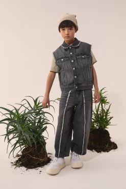 MM6 MAISON MARGIELA Giacca smanicata in denim nero | Bambino Giacche E Cappotti | Denim-Mania