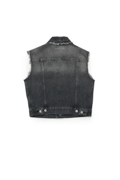 MM6 MAISON MARGIELA Giacca smanicata in denim nero | Bambino Giacche E Cappotti | Denim-Mania
