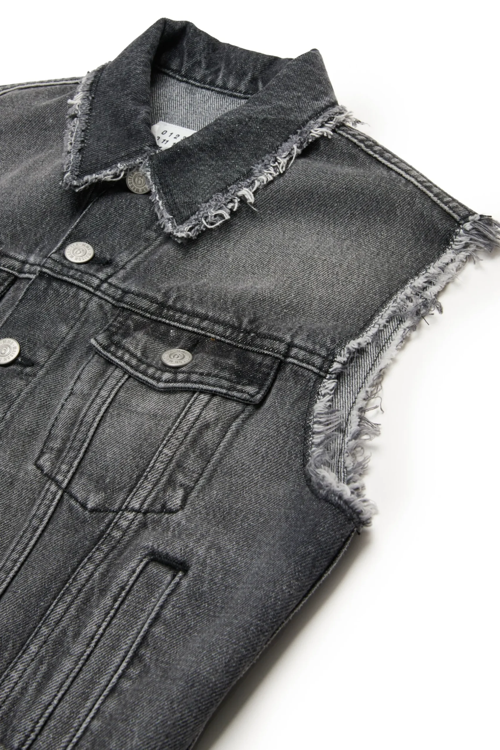 MM6 MAISON MARGIELA Giacca smanicata in denim nero | Bambino Giacche E Cappotti | Denim-Mania