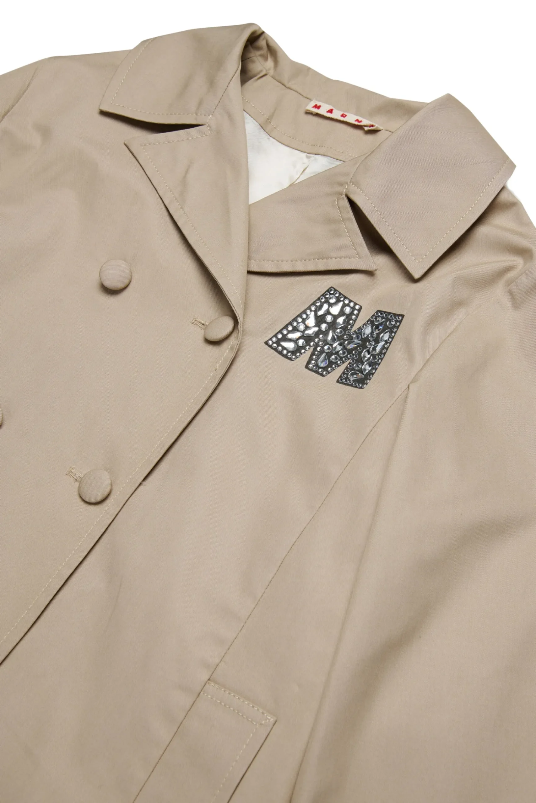 MARNI Giacca trench con logo Rhinestones | Bambino Giacche E Cappotti | Party Looks
