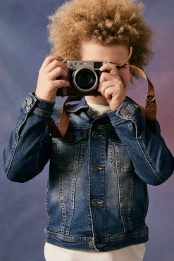 DIESEL Giacca trucker in denim blu medio sfumato | Bambino Denim-Mania | Denim-Mania