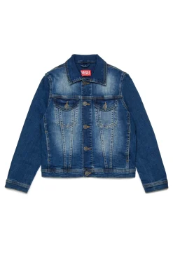DIESEL Giacca trucker in denim blu medio sfumato | Bambino Denim-Mania | Denim-Mania