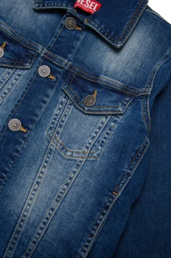 DIESEL Giacca trucker in denim blu medio sfumato | Bambino Denim-Mania | Denim-Mania