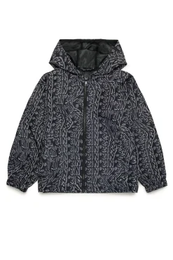 N°21 Giacca windbreaker allover Glitch | Bambino Logomania | Logomania