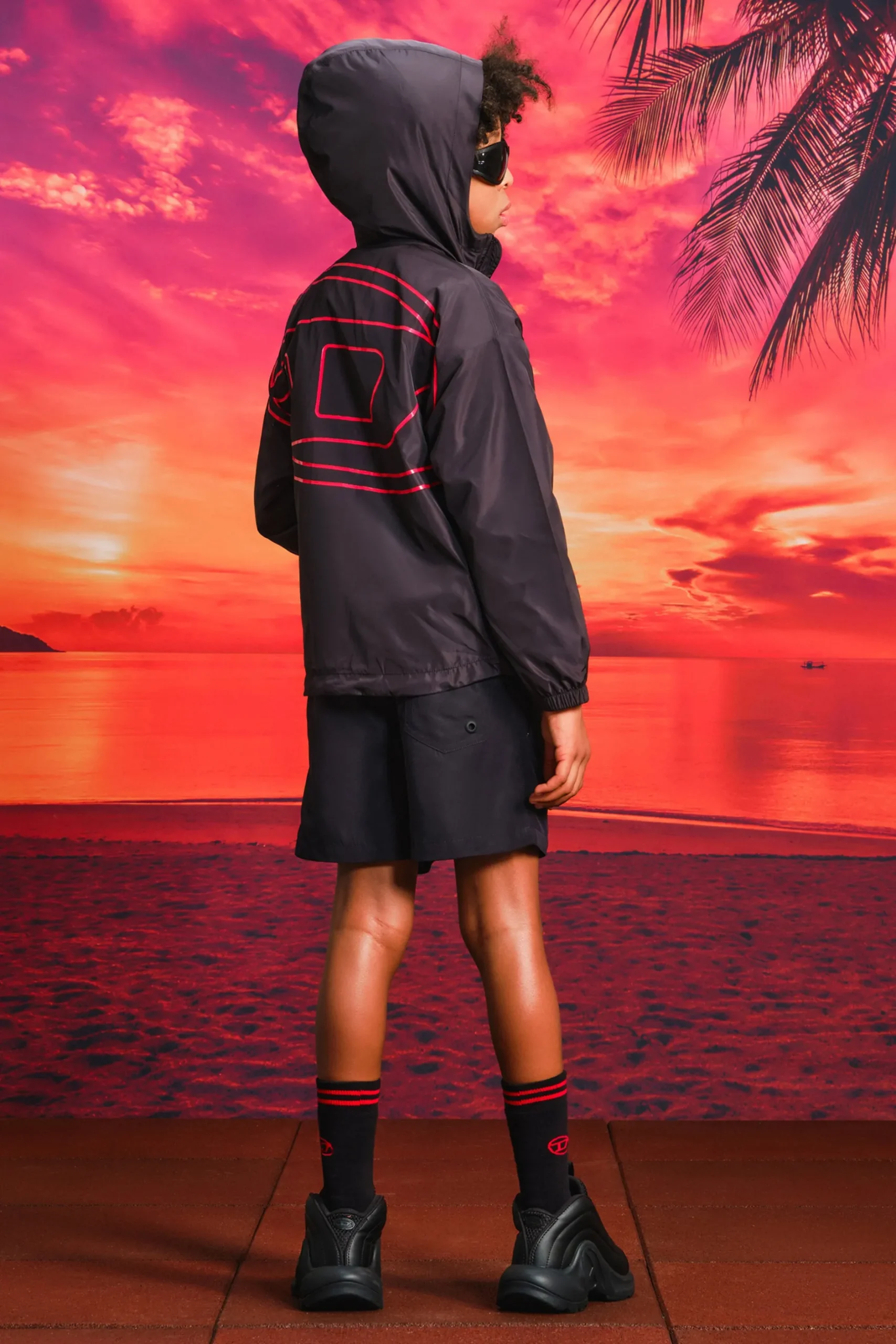 DIESEL Giacca windbreaker con maxi logo Oval D | Bambino Oval D By Diesel | Oval D By Diesel