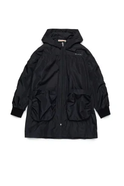MARNI Giacca windbreaker lunga con logo | Giacche E Cappotti