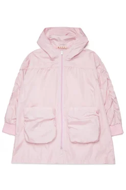 MARNI Giacca windbreaker lunga con logo | Giacche E Cappotti