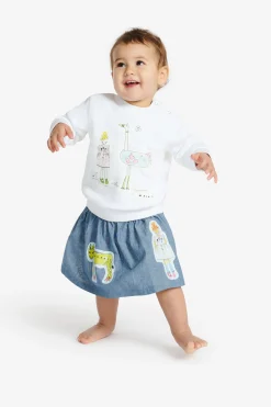 MARNI Gonna in chambray con disegni | Bambino Gonne | Denim-Mania