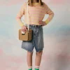 MM6 MAISON MARGIELA Gonna in denim blu sfumato con color spots | Bambino Gonne | Denim-Mania