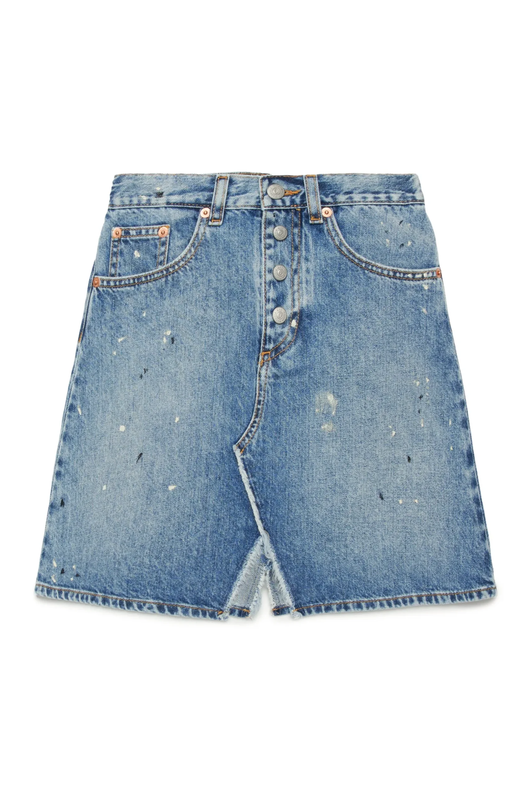 MM6 MAISON MARGIELA Gonna in denim blu sfumato con color spots | Bambino Gonne | Denim-Mania