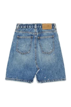 MM6 MAISON MARGIELA Gonna in denim blu sfumato con color spots | Bambino Gonne | Denim-Mania