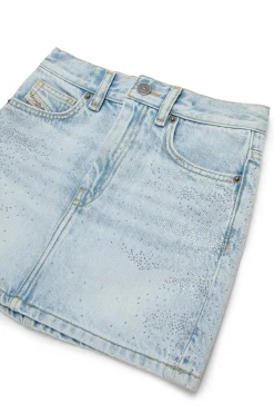 DIESEL Gonna in denim chiaro con microstones | Bambino Gonne | Denim-Mania