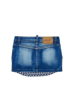 DSQUARED2 Gonna in denim con frange in cristalli | Bambino Gonne | Denim-Mania