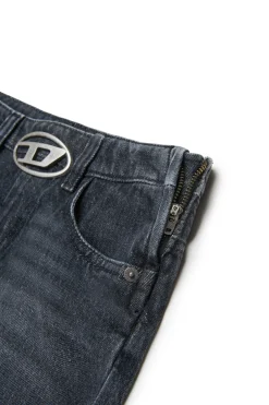 DIESEL Gonna in denim nero sfumato con metal plate | Bambino Gonne | Denim-Mania