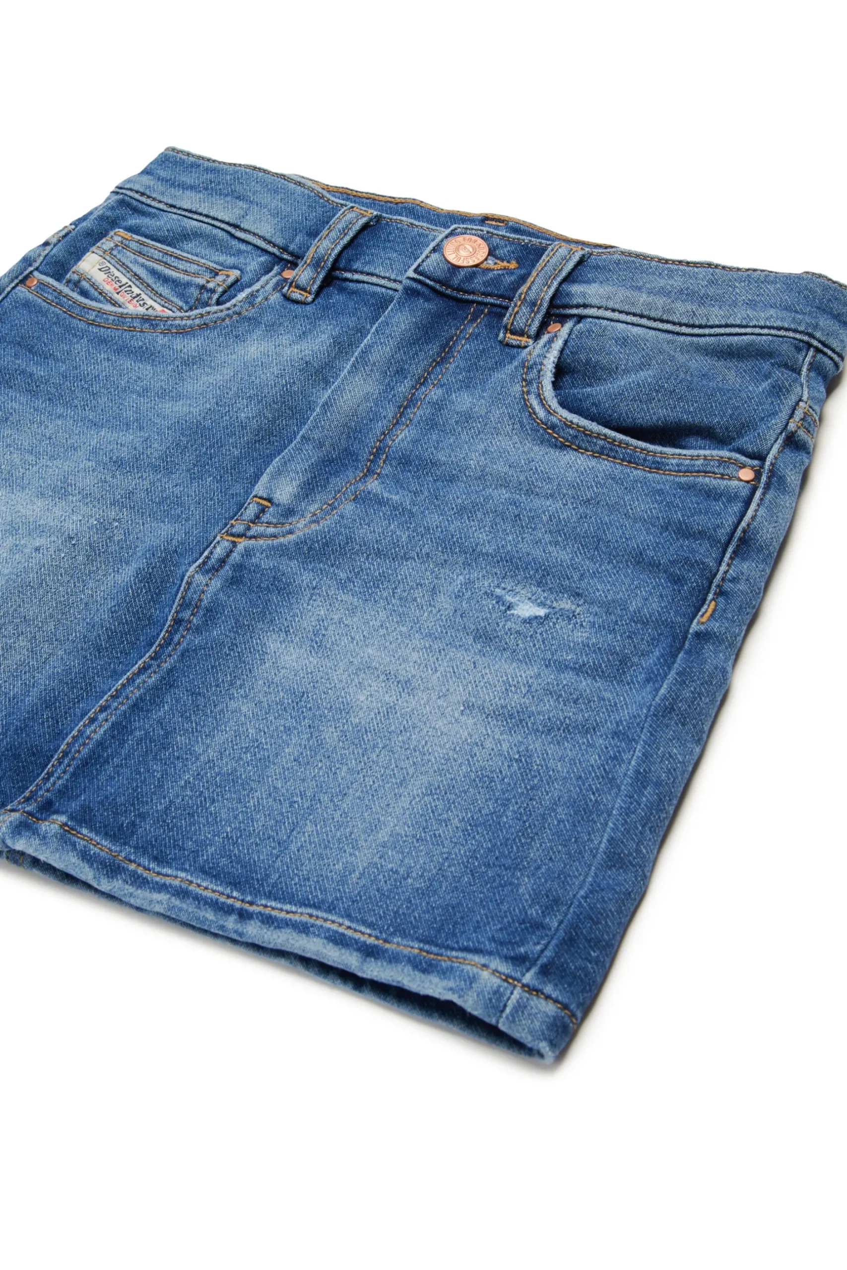 DIESEL Gonna in JoggJeans® blu medio con rotture | Bambino Gonne | Denim-Mania