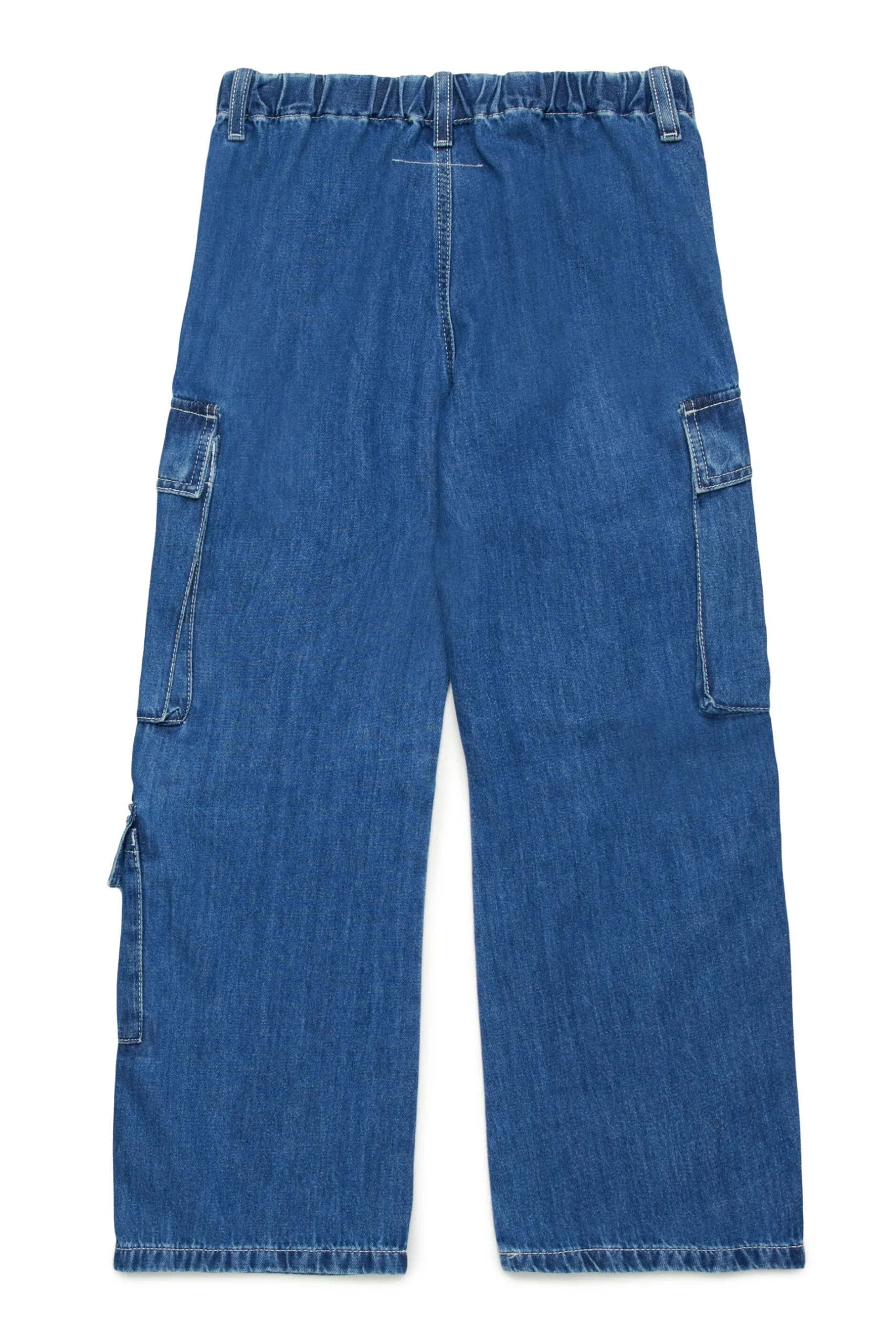 MM6 MAISON MARGIELA Jeans cargo blu medio con Numeric logo | Bambino Jeans | Denim-Mania