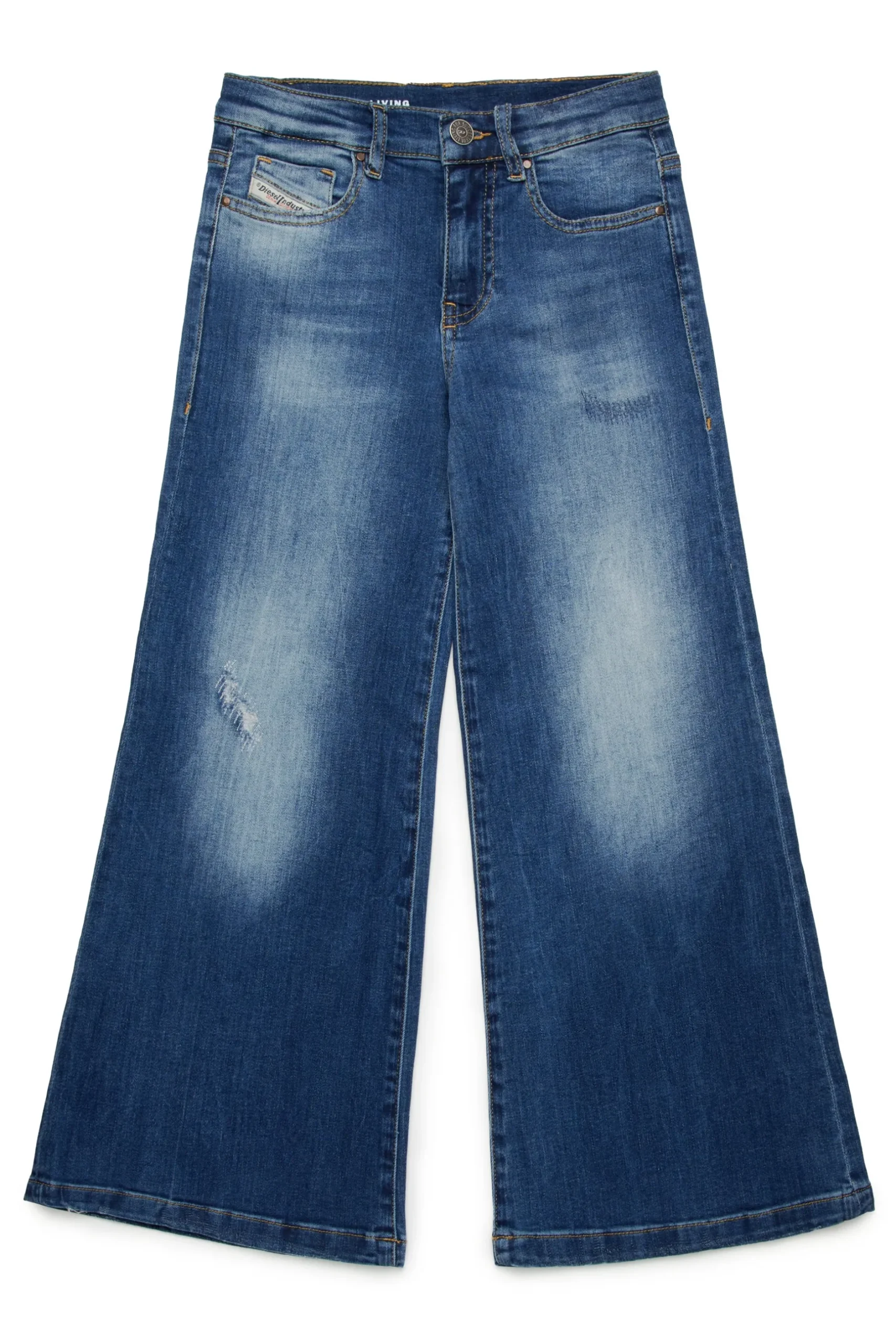 DIESEL Jeans flare blu medio con strappi - 1978 | Bambino Jeans | Denim-Mania