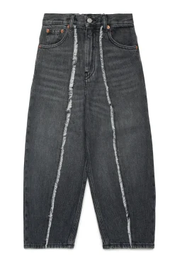 MM6 MAISON MARGIELA Jeans nero con dettagli a taglio vivo | Bambino Jeans | Denim-Mania