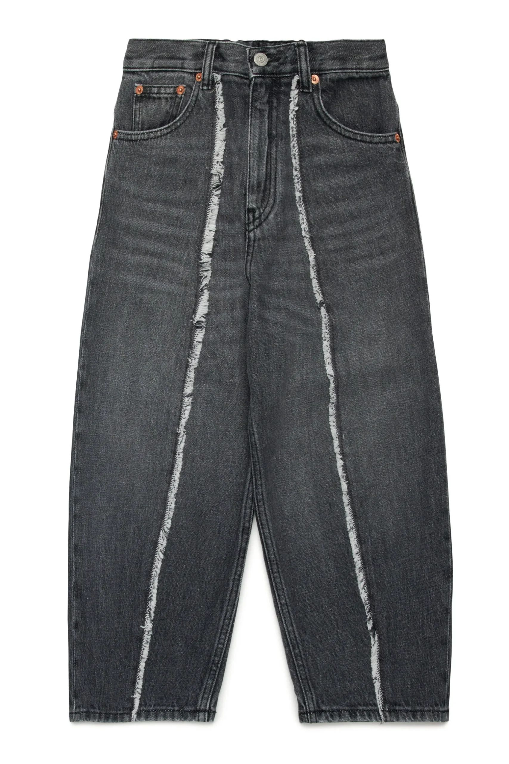 MM6 MAISON MARGIELA Jeans nero con dettagli a taglio vivo | Bambino Jeans | Denim-Mania
