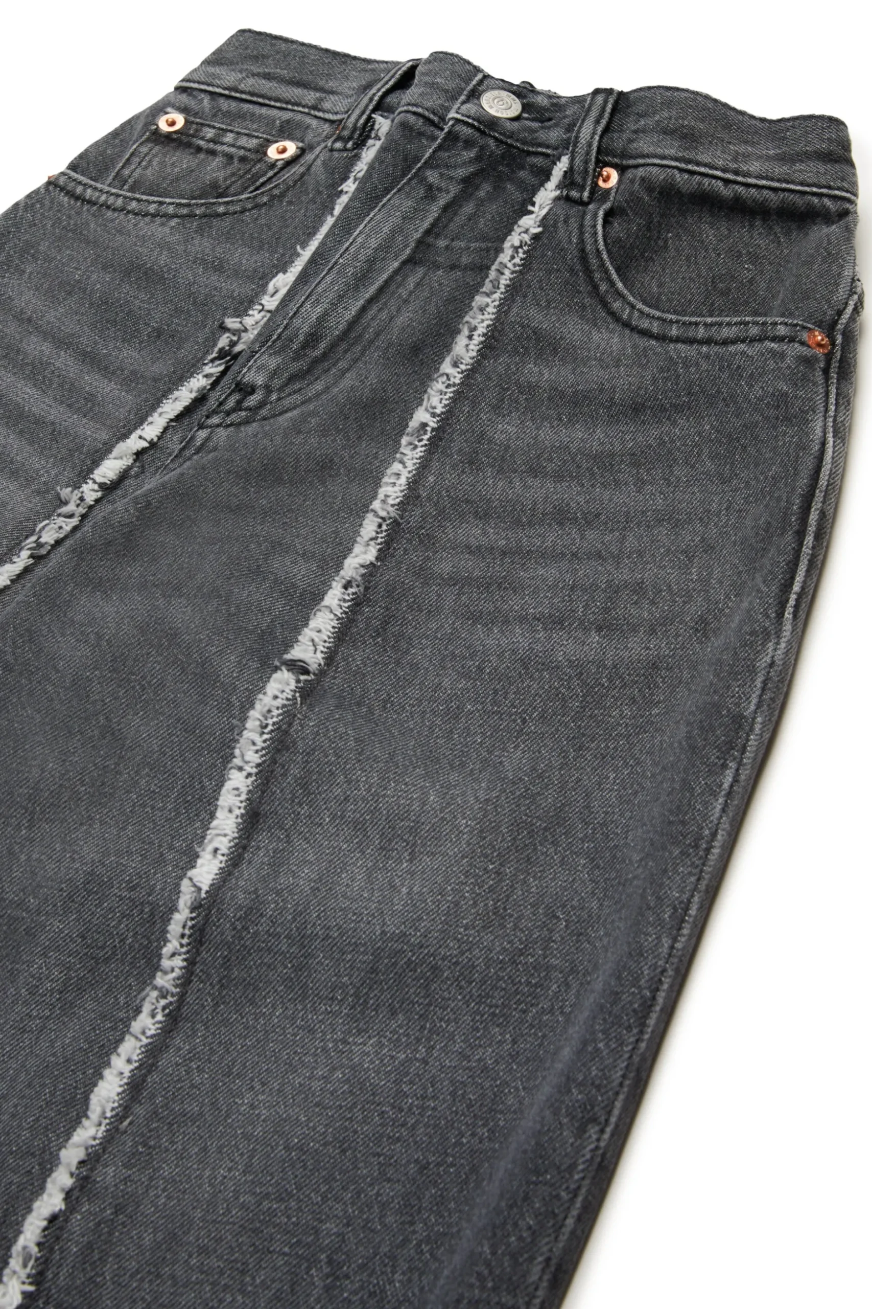 MM6 MAISON MARGIELA Jeans nero con dettagli a taglio vivo | Bambino Jeans | Denim-Mania