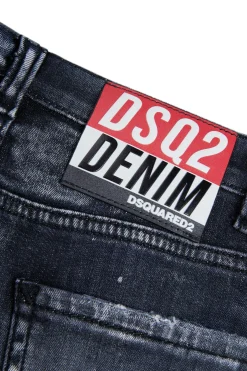 DSQUARED2 Jeans skinny nero effetto destroyed - Twist | Bambino Denim-Mania | Denim-Mania