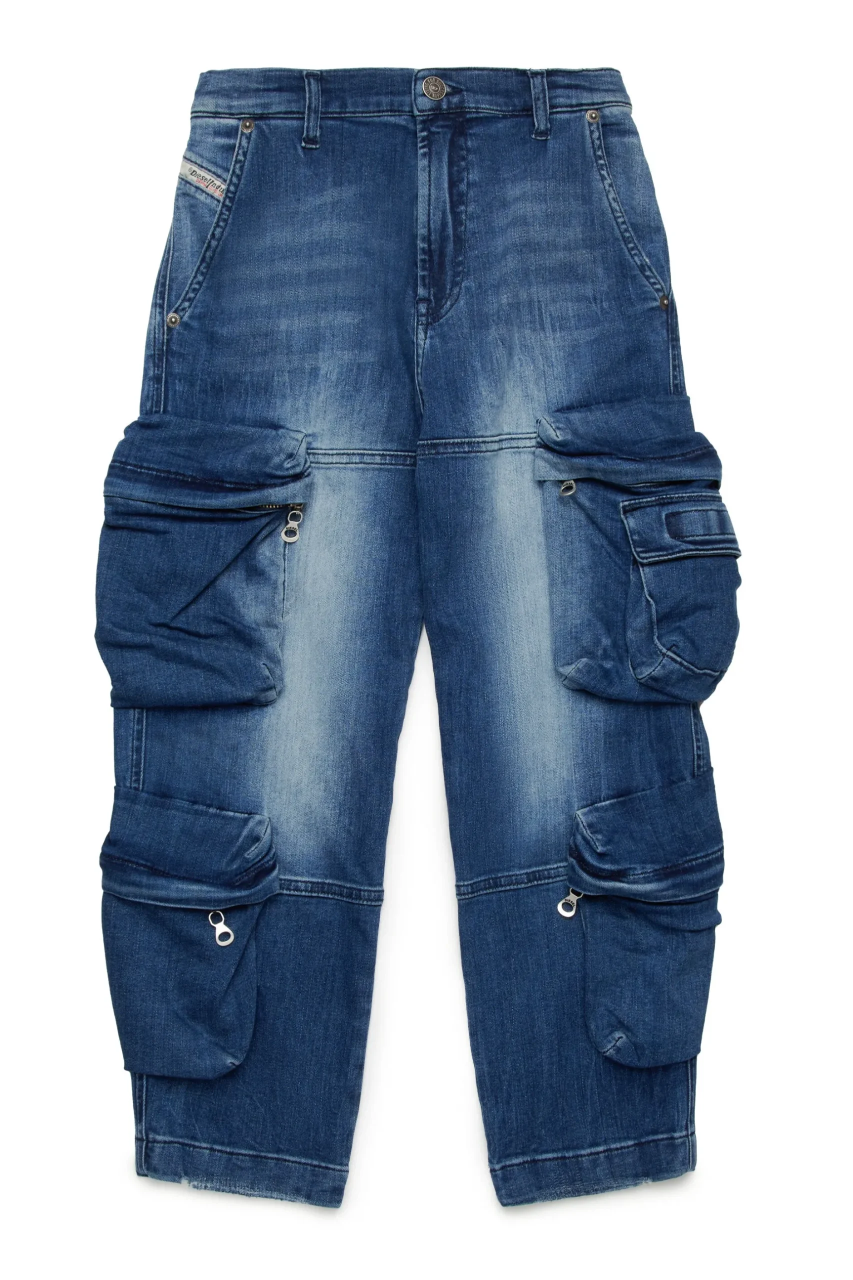 DIESEL Jeans straight blu medio con strappi - D-Fish | Bambino Denim-Mania | Denim-Mania