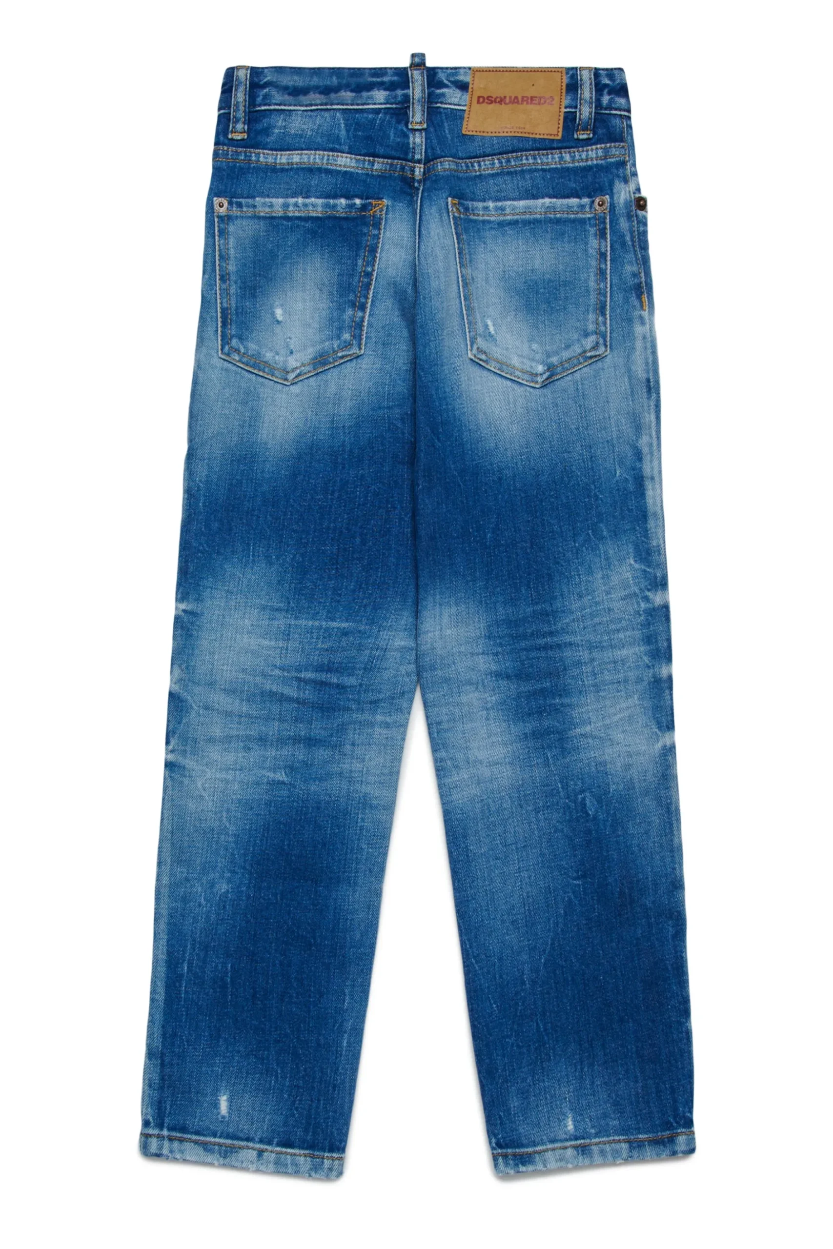 DSQUARED2 Jeans straight blu medio con rotture - Boss 10 | Bambino Jeans | Denim-Mania