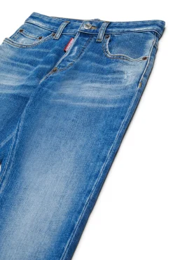 DSQUARED2 Jeans straight blu medio con abrasioni - 642 | Bambino Jeans | Denim-Mania