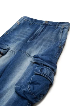 DIESEL Jeans straight blu medio con strappi - D-Fish | Bambino Denim-Mania | Denim-Mania