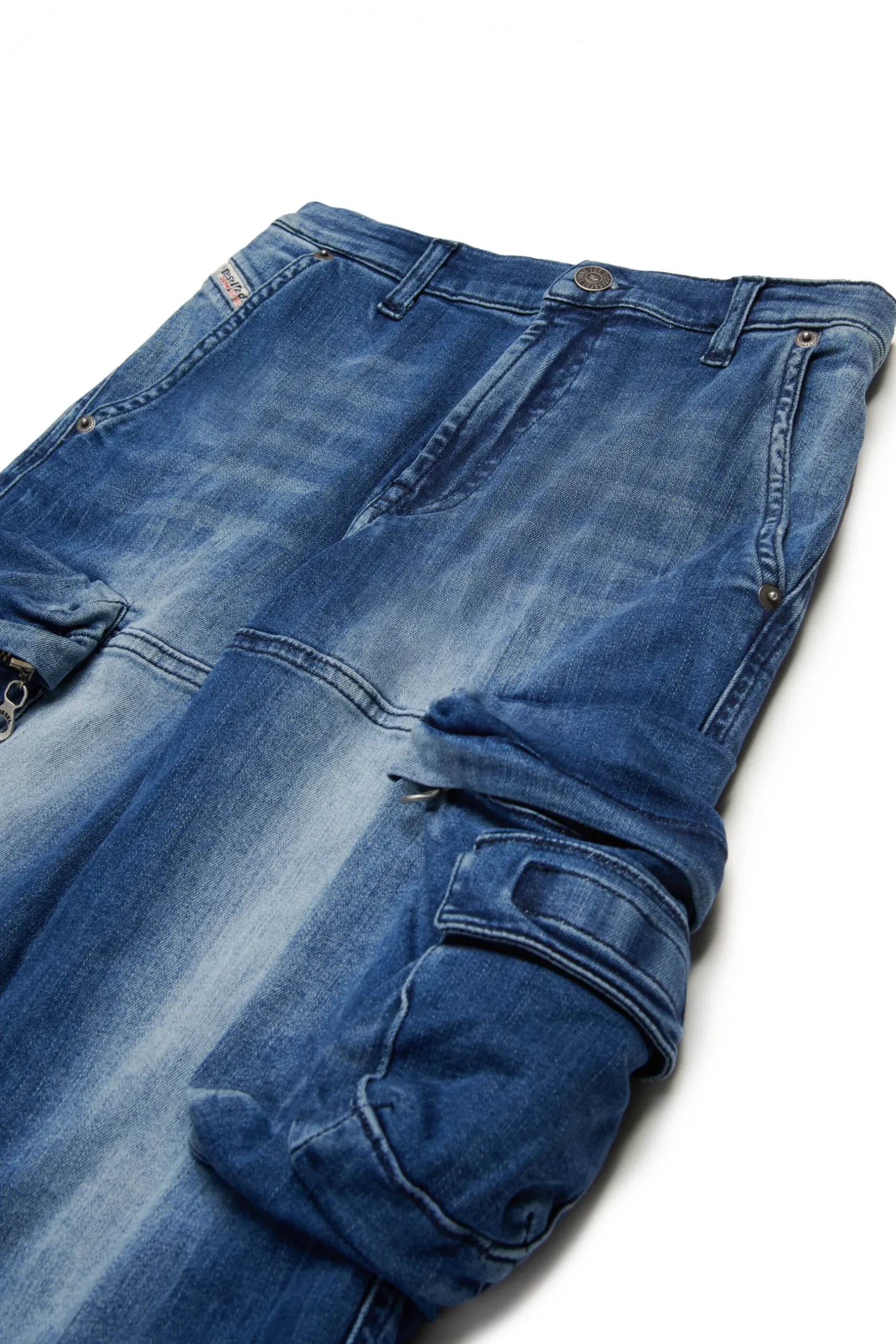 DIESEL Jeans straight blu medio con strappi - D-Fish | Bambino Denim-Mania | Denim-Mania