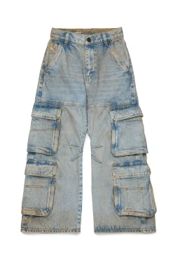 DIESEL Jeans straight cargo effetto dusty - D-Argjx | Bambino Jeans | Denim-Mania