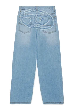 DIESEL Jeans straight chiaro con maxi patch - 2001 D-Macro | Bambino Oval D By Diesel | Oval D By Diesel
