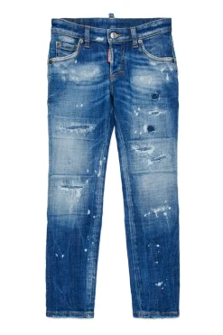 DSQUARED2 Jeans straight con rotture e macchie - Clement | Bambino Jeans | Denim-Mania